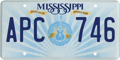 MS license plate APC746