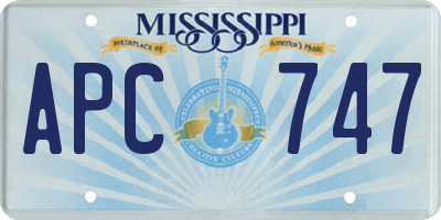 MS license plate APC747