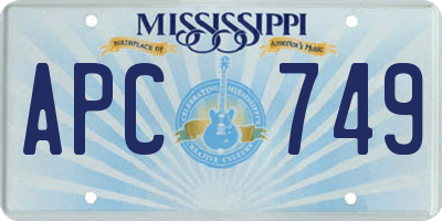 MS license plate APC749