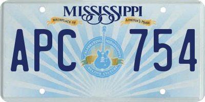 MS license plate APC754