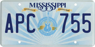 MS license plate APC755