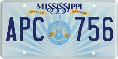 MS license plate APC756