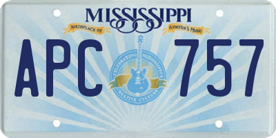 MS license plate APC757