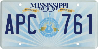 MS license plate APC761