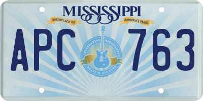 MS license plate APC763