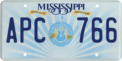 MS license plate APC766