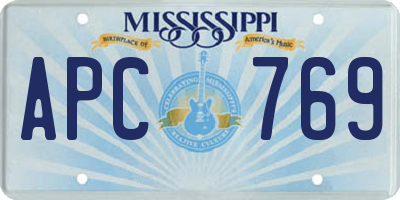 MS license plate APC769