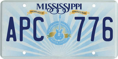 MS license plate APC776
