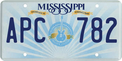 MS license plate APC782