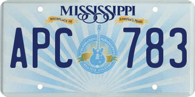 MS license plate APC783