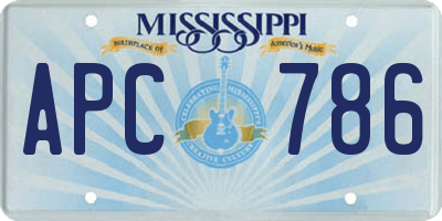 MS license plate APC786