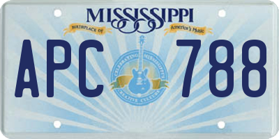 MS license plate APC788