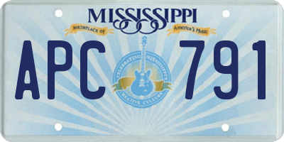 MS license plate APC791