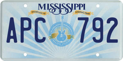 MS license plate APC792