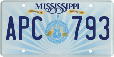 MS license plate APC793