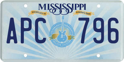 MS license plate APC796