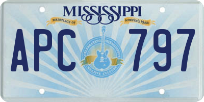 MS license plate APC797