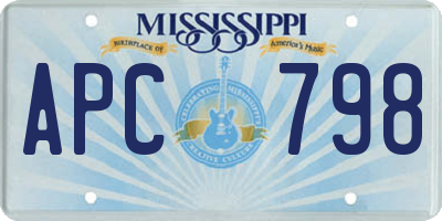 MS license plate APC798