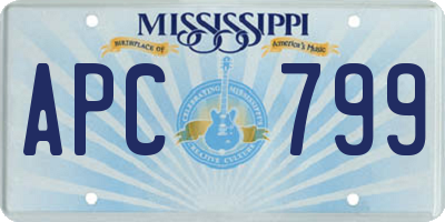 MS license plate APC799