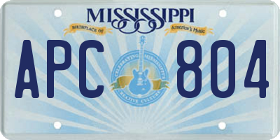 MS license plate APC804