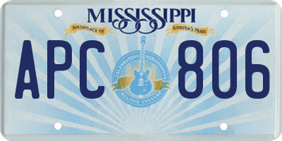 MS license plate APC806