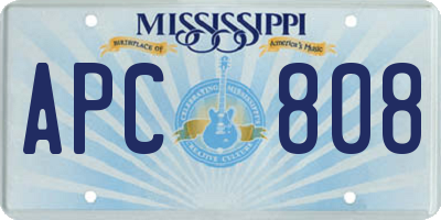 MS license plate APC808