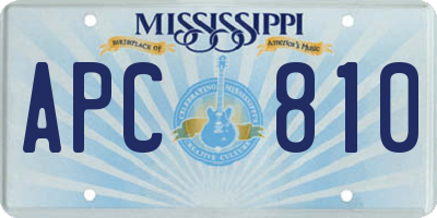 MS license plate APC810