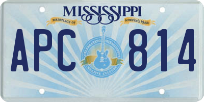 MS license plate APC814