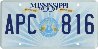 MS license plate APC816