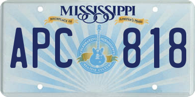 MS license plate APC818