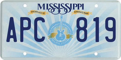 MS license plate APC819