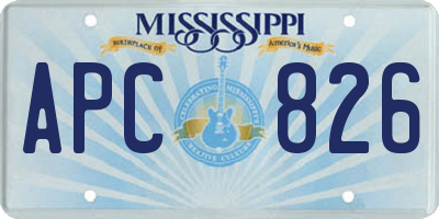 MS license plate APC826