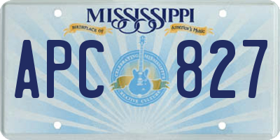 MS license plate APC827