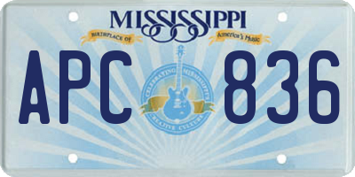 MS license plate APC836