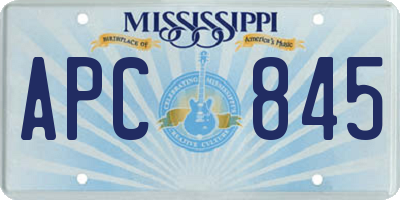 MS license plate APC845