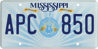 MS license plate APC850