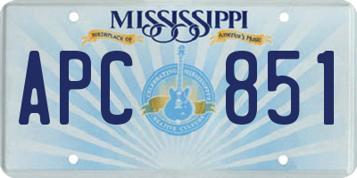 MS license plate APC851