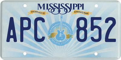 MS license plate APC852