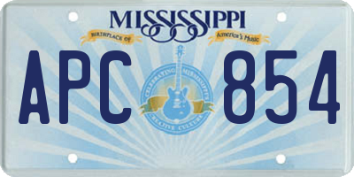 MS license plate APC854