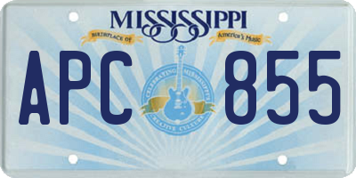 MS license plate APC855