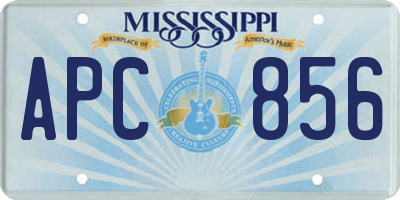 MS license plate APC856