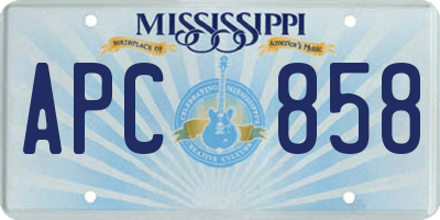 MS license plate APC858