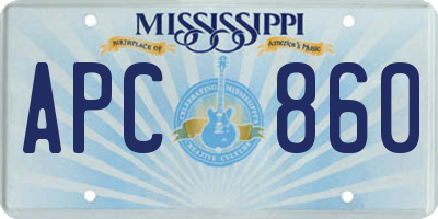 MS license plate APC860