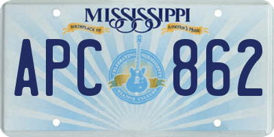 MS license plate APC862