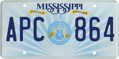 MS license plate APC864
