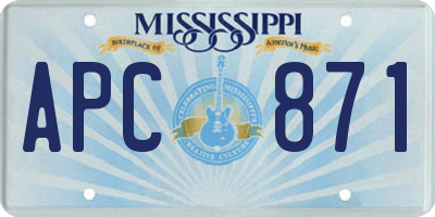 MS license plate APC871