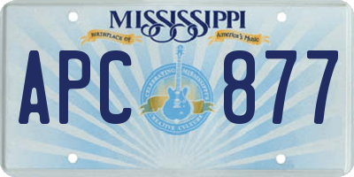 MS license plate APC877