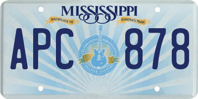 MS license plate APC878