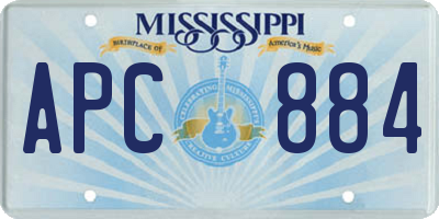 MS license plate APC884