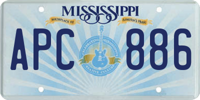 MS license plate APC886